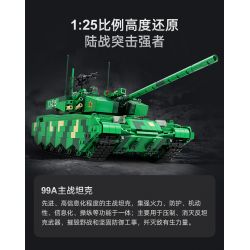 CADA DOUBLEE C82001 82001 non  XE TĂNG CHIẾN ĐẤU CHỦ LỰC 99A tỷ lệ 1:25 bộ đồ chơi xếp lắp ráp ghép mô hình Military Army TYPE 99A MAIN BATTLE TANK Quân Sự Bộ Đội 1707 khối