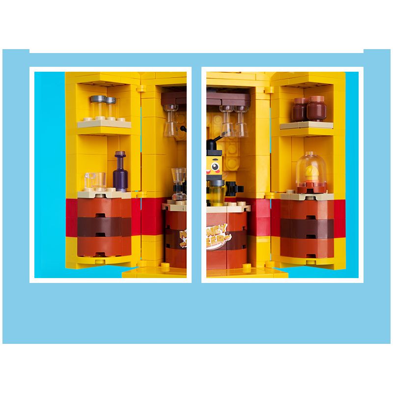 JAKI JK2155 2155 non  GẤU NGỌT NGÀO YÊU MẬT ONG bộ đồ chơi xếp lắp ráp ghép mô hình THE BEAR WHO LOVES BEES 355 khối