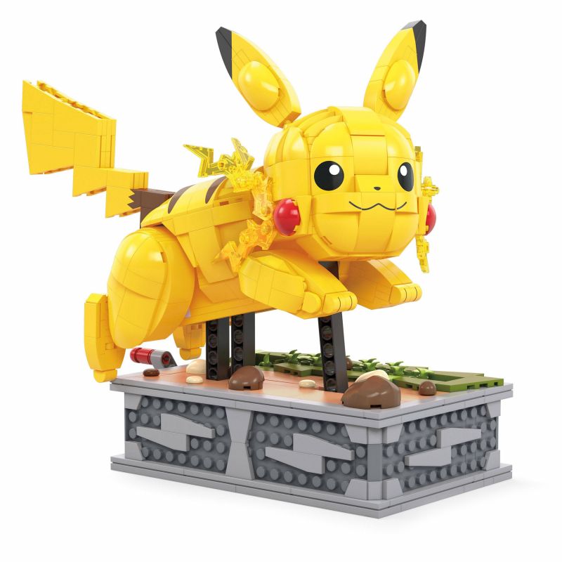 MEGA BLOKS HGC23 non Lego PIKACHU NĂNG ĐỘNG bộ đồ chơi xếp lắp ráp ghép mô hình Pokémon POKEMON MOTION PIKACHU 1095 khối