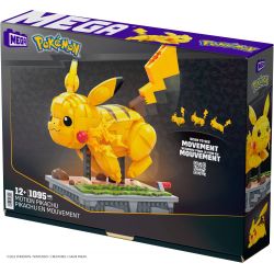 MEGA BLOKS HGC23 non  PIKACHU NĂNG ĐỘNG bộ đồ chơi xếp lắp ráp ghép mô hình Pokémon POKEMON MOTION PIKACHU 1095 khối
