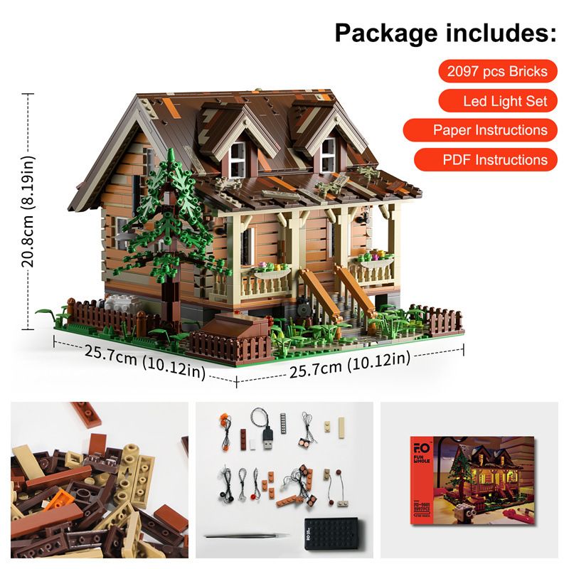 FUNWHOLE FH9001 9001 non  HAYASHIKIYA bộ đồ chơi xếp lắp ráp ghép mô hình Creator WOOD CABIN Sáng Tạo 2097 khối FUNWHOLE FH9001 9001 non  HAYASHIKIYA bộ đồ chơi xếp lắp ráp ghép mô hình Creator WOOD CABIN Sáng Tạo 2097 khối