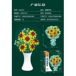 SEMBO 601222 non  NẮNG GIỮA HÈ bộ đồ chơi xếp lắp ráp ghép mô hình Flowers BLOCK FLORIST Hoa 1050 khối