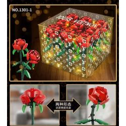 1301-1 non  9 BÔNG HỒNG bộ đồ chơi xếp lắp ráp ghép mô hình Creator Sáng Tạo