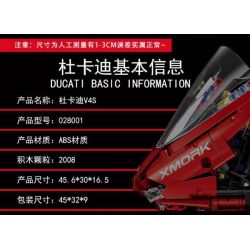 MorkModel 028001 Mork Model 028001 non  DUCATI V4S 1:5 tỷ lệ 1:5 bộ đồ chơi xếp lắp ráp ghép mô hình  DUCAYI V4S Kỹ Thuật Công Nghệ Cao Mô Hình Phương Tiện 2008 khối
