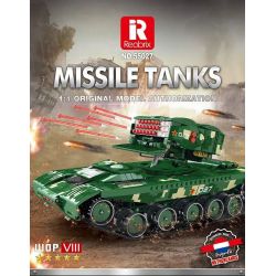 REOBRIX 55027 non  XE TĂNG TÊN LỬA bộ đồ chơi xếp lắp ráp ghép mô hình Military Army MISSILE TANKS Quân Sự Bộ Đội 1488 khối