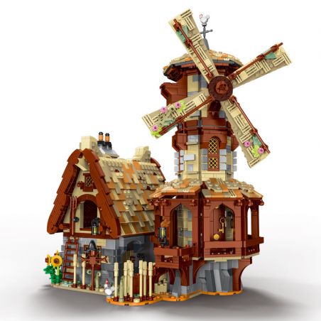 MorkModel 033009 Mork Model 033009 REBRICKABLE MOC-138190 138190 MOC138190 non  CỐI XAY GIÓ THỜI TRUNG CỔ bộ đồ chơi xếp lắp ráp ghép mô hình Creator MEDIEVAL WINDMILL Sáng Tạo 2808 khối