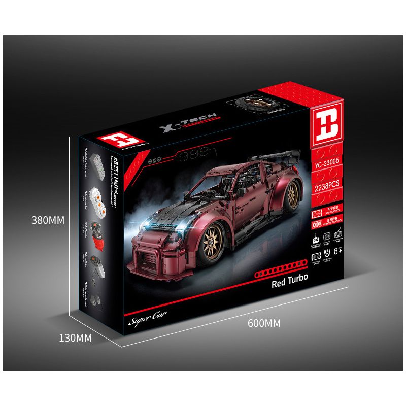 HAPPY BUILD SHINEYU XINYU YC-23005 23005 YC23005 non  XE THỂ THAO NẰM THẤP MÀU ĐỎ bộ đồ chơi xếp lắp ráp ghép mô hình  RED TURBO Kỹ Thuật Công Nghệ Cao Mô Hình Phương Tiện 2238 khối