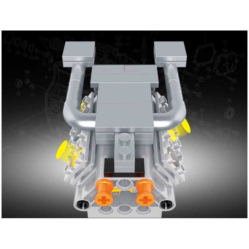 HAPPY BUILD SHINEYU XINYU YC-23005 23005 YC23005 non  XE THỂ THAO NẰM THẤP MÀU ĐỎ bộ đồ chơi xếp lắp ráp ghép mô hình  RED TURBO Kỹ Thuật Công Nghệ Cao Mô Hình Phương Tiện 2238 khối