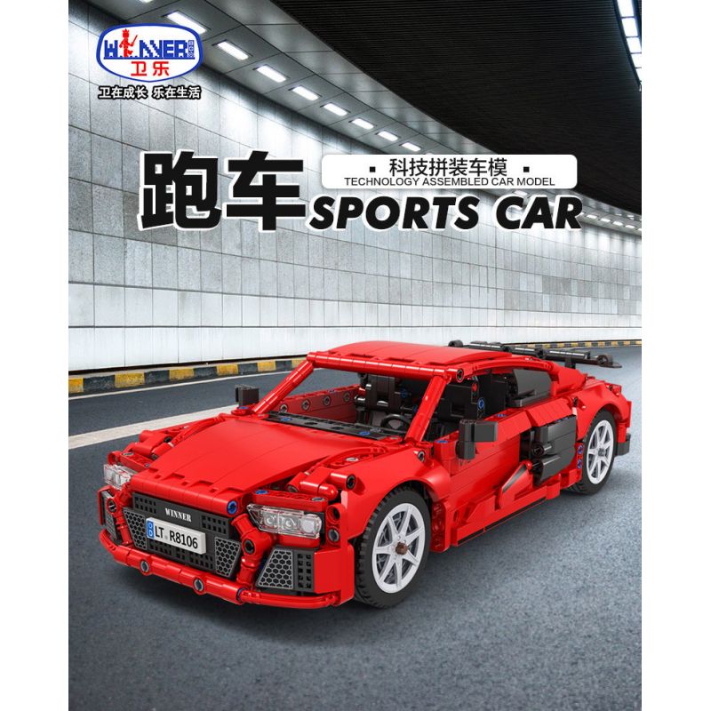 Winner 8106 non  XE THỂ THAO MÀU ĐỎ tỷ lệ 1:14 bộ đồ chơi xếp lắp ráp ghép mô hình  SPORTS CAR Kỹ Thuật Công Nghệ Cao Mô Hình Phương Tiện 1065 khối