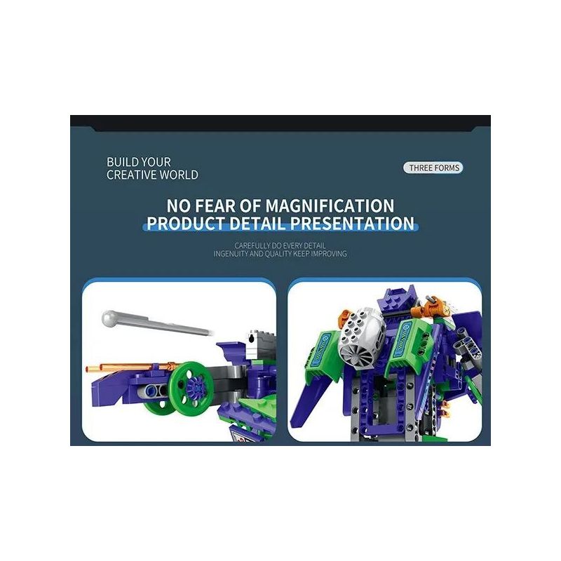 REOBRIX 33001 non  ROBOT BIẾN HÌNH bộ đồ chơi xếp lắp ráp ghép mô hình  TRANSFORMING ROBOT Kỹ Thuật Công Nghệ Cao Mô Hình Phương Tiện 580 khối