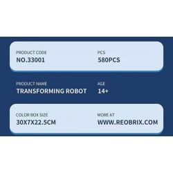 REOBRIX 33001 non  ROBOT BIẾN HÌNH bộ đồ chơi xếp lắp ráp ghép mô hình  TRANSFORMING ROBOT Kỹ Thuật Công Nghệ Cao Mô Hình Phương Tiện 580 khối