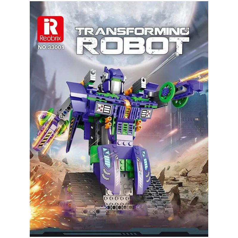 REOBRIX 33001 non  ROBOT BIẾN HÌNH bộ đồ chơi xếp lắp ráp ghép mô hình  TRANSFORMING ROBOT Kỹ Thuật Công Nghệ Cao Mô Hình Phương Tiện 580 khối