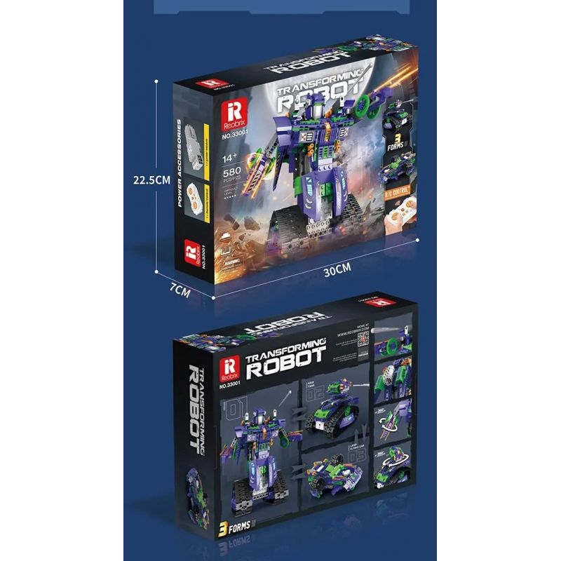 REOBRIX 33001 non  ROBOT BIẾN HÌNH bộ đồ chơi xếp lắp ráp ghép mô hình  TRANSFORMING ROBOT Kỹ Thuật Công Nghệ Cao Mô Hình Phương Tiện 580 khối