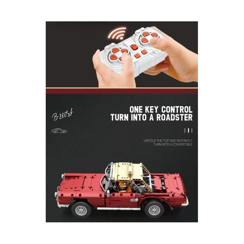 REOBRIX 11005 non  CỔ ĐIỂN 280SL bộ đồ chơi xếp lắp ráp ghép mô hình  VINTAGE 280SL Kỹ Thuật Công Nghệ Cao Mô Hình Phương Tiện 1578 khối