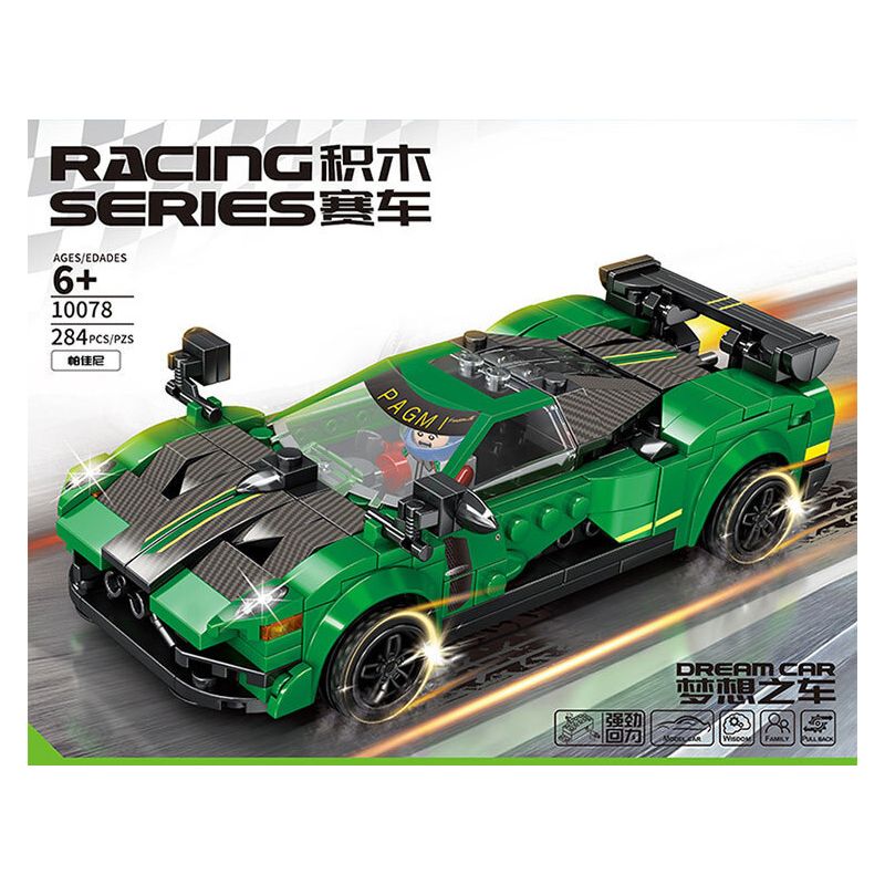 MINGDI 10078 non  PAGANI bộ đồ chơi xếp lắp ráp ghép mô hình Racers Đua Tốc Độ 284 khối