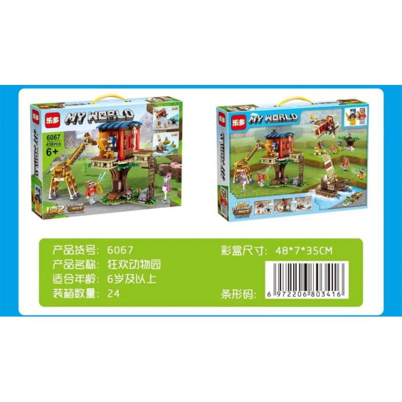 LEDUO 6067 non  SỞ THÚ LỄ HỘI bộ đồ chơi xếp lắp ráp ghép mô hình Minecraft MY WORLD Game Xây Dựng 438 khối