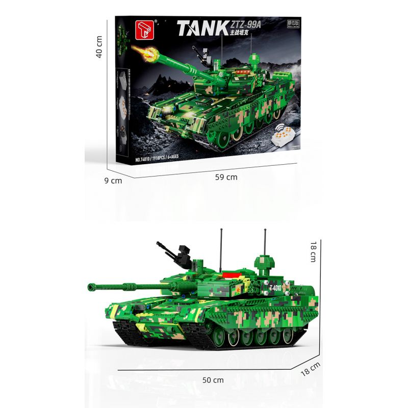 TA GAOLE T4010 4010 non  XE TĂNG CHIẾN ĐẤU CHỦ LỰC ZTZ-99A bộ đồ chơi xếp lắp ráp ghép mô hình Military Army ZTZ-99A TANK Quân Sự Bộ Đội 1918 khối