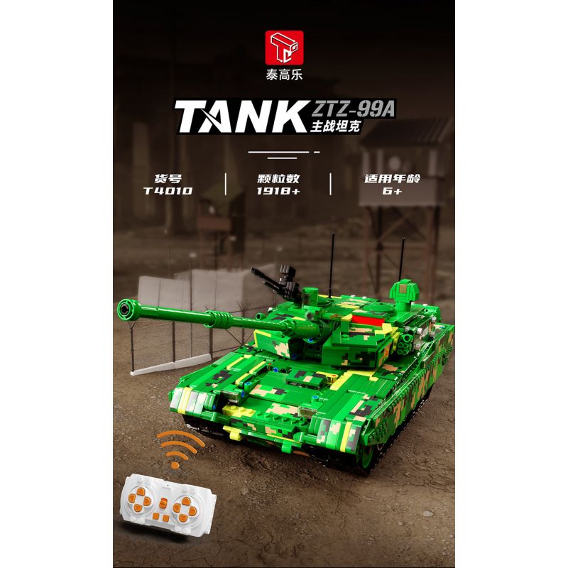 TA GAOLE T4010 4010 non  XE TĂNG CHIẾN ĐẤU CHỦ LỰC ZTZ-99A bộ đồ chơi xếp lắp ráp ghép mô hình Military Army ZTZ-99A TANK Quân Sự Bộ Đội 1918 khối