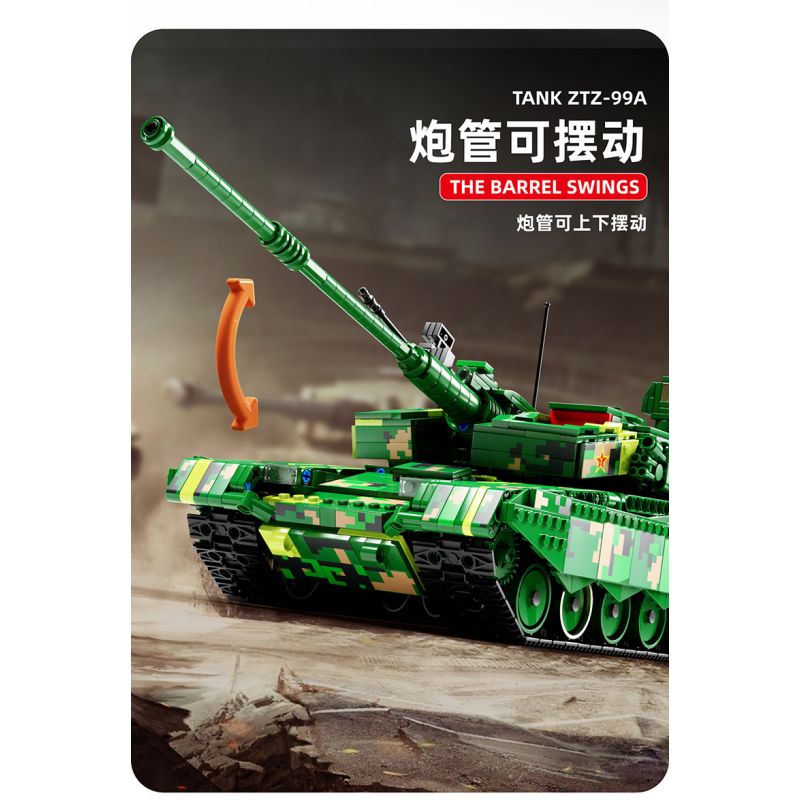 TA GAOLE T4010 4010 non  XE TĂNG CHIẾN ĐẤU CHỦ LỰC ZTZ-99A bộ đồ chơi xếp lắp ráp ghép mô hình Military Army ZTZ-99A TANK Quân Sự Bộ Đội 1918 khối