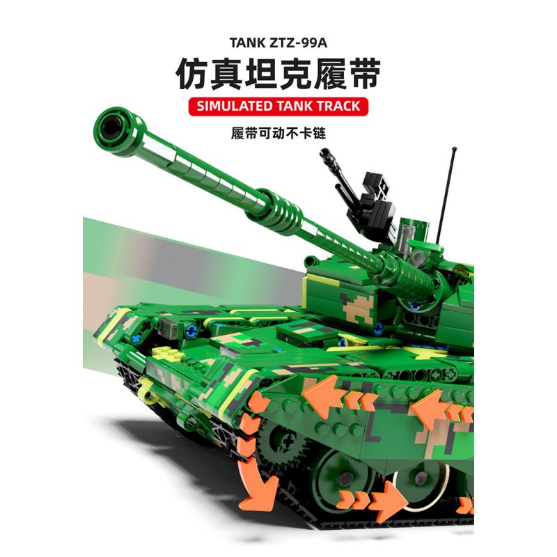 TA GAOLE T4010 4010 non  XE TĂNG CHIẾN ĐẤU CHỦ LỰC ZTZ-99A bộ đồ chơi xếp lắp ráp ghép mô hình Military Army ZTZ-99A TANK Quân Sự Bộ Đội 1918 khối