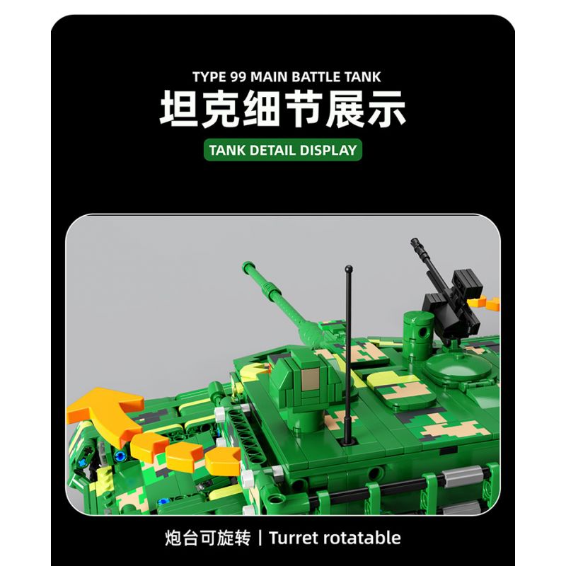 TA GAOLE T4010 4010 non  XE TĂNG CHIẾN ĐẤU CHỦ LỰC ZTZ-99A bộ đồ chơi xếp lắp ráp ghép mô hình Military Army ZTZ-99A TANK Quân Sự Bộ Đội 1918 khối