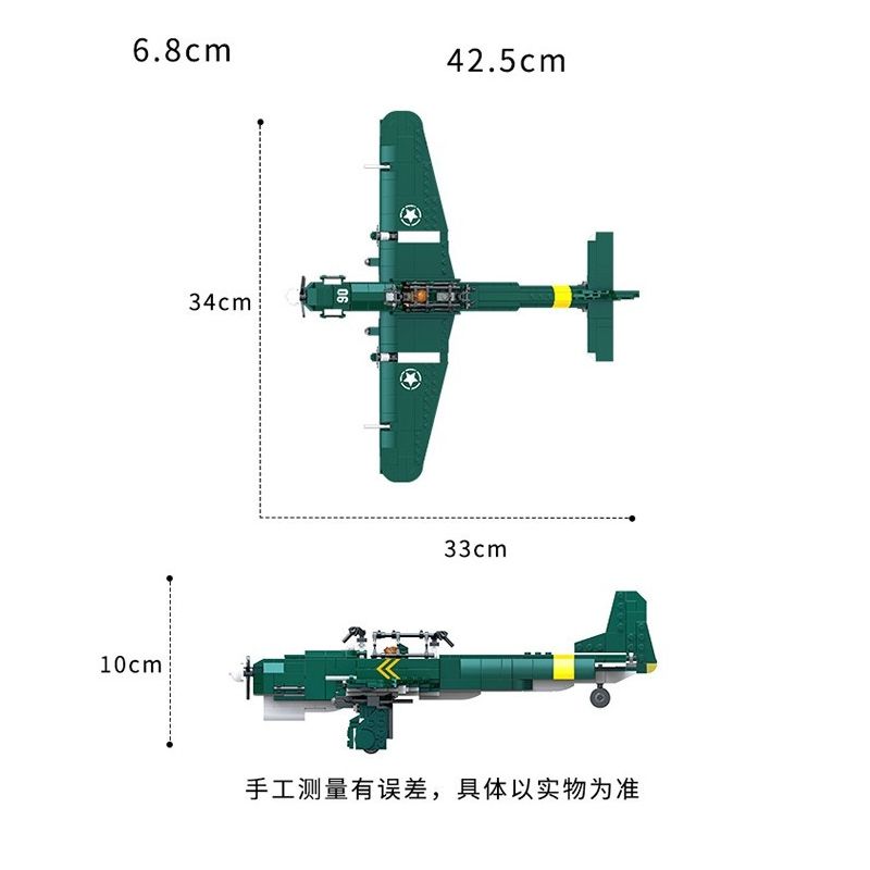 ZHI DELE DL-40003 40003 DL40003 non  MÁY BAY NÉM BOM JU-87 bộ đồ chơi xếp lắp ráp ghép mô hình 502 khối