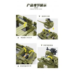 ZHI DELE DL-40002 40002 DL40002 non  XE TĂNG T-34 bộ đồ chơi xếp lắp ráp ghép mô hình 661 khối