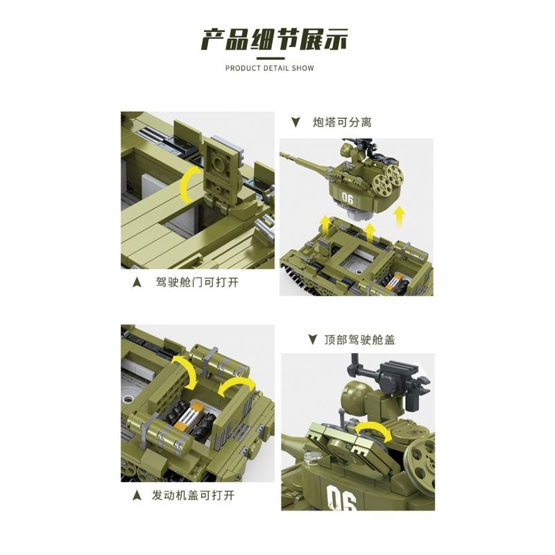 ZHI DELE DL-40002 40002 DL40002 non  XE TĂNG T-34 bộ đồ chơi xếp lắp ráp ghép mô hình 661 khối