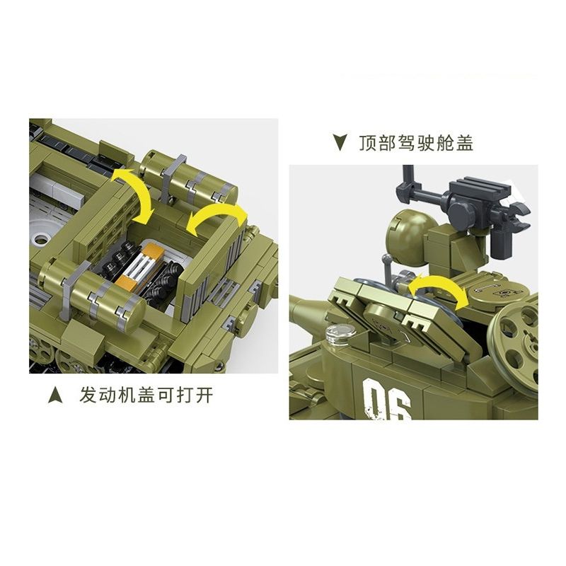 ZHI DELE DL-40002 40002 DL40002 non  XE TĂNG T-34 bộ đồ chơi xếp lắp ráp ghép mô hình 661 khối