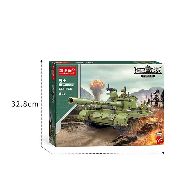 ZHI DELE DL-40002 40002 DL40002 non  XE TĂNG T-34 bộ đồ chơi xếp lắp ráp ghép mô hình 661 khối