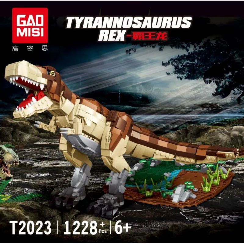 GAOMISI T2023 2023 non  THẾ GIỚI KHỦNG LONG TYRANNOSAURUS REX bộ đồ chơi xếp lắp ráp ghép mô hình 1228 khối