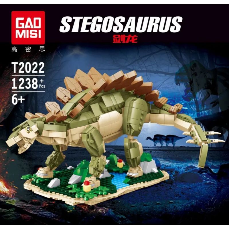 GAOMISI T2022 2022 non  THẾ GIỚI KHỦNG LONG STEGOSAURUS bộ đồ chơi xếp lắp ráp ghép mô hình 1238 khối
