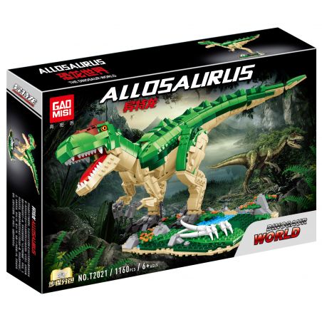 GAOMISI T2021 2021 non  THẾ GIỚI KHỦNG LONG ALLOSAURUS bộ đồ chơi xếp lắp ráp ghép mô hình 1160 khối