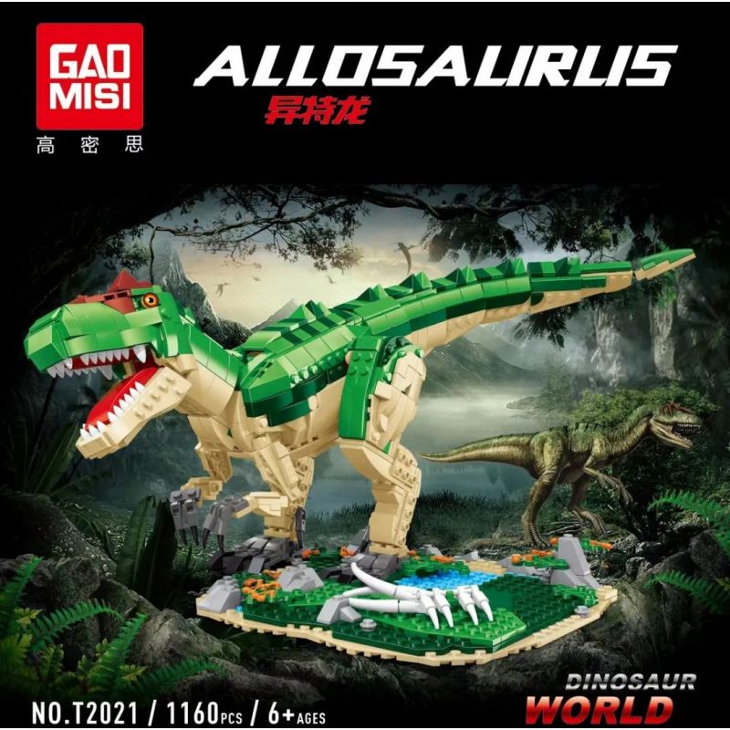 GAOMISI T2021 2021 non  THẾ GIỚI KHỦNG LONG ALLOSAURUS bộ đồ chơi xếp lắp ráp ghép mô hình 1160 khối