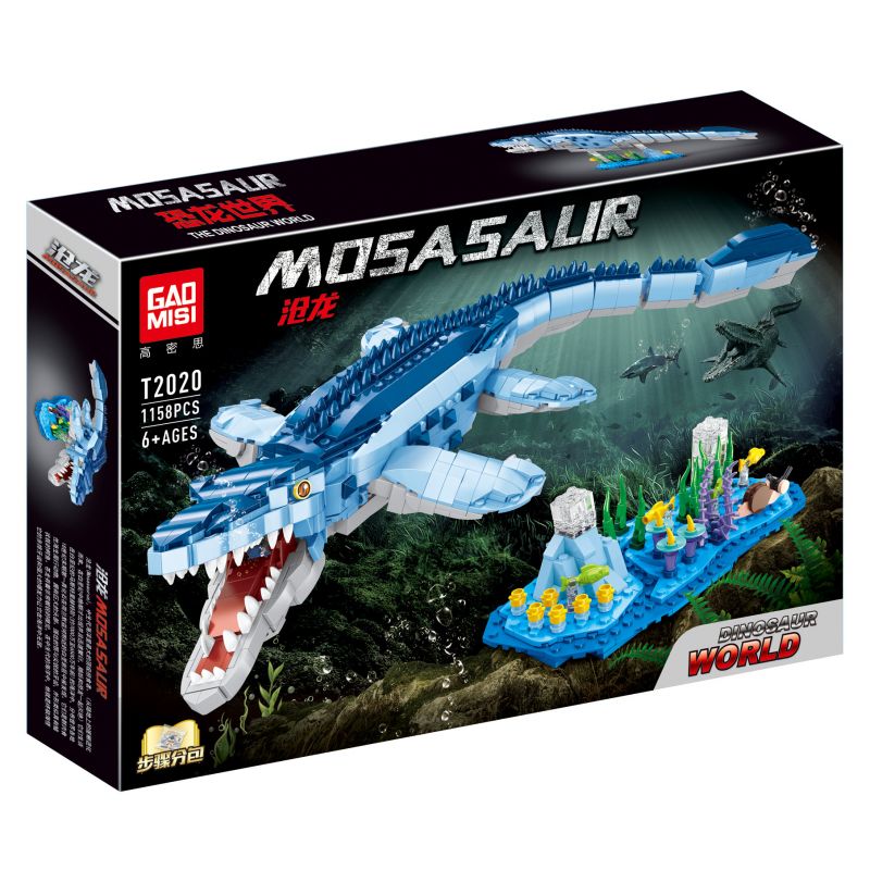 GAOMISI T2020 2020 non Lego THẾ GIỚI KHỦNG LONG MOSASAUR bộ đồ chơi xếp lắp ráp ghép mô hình 1158 khối