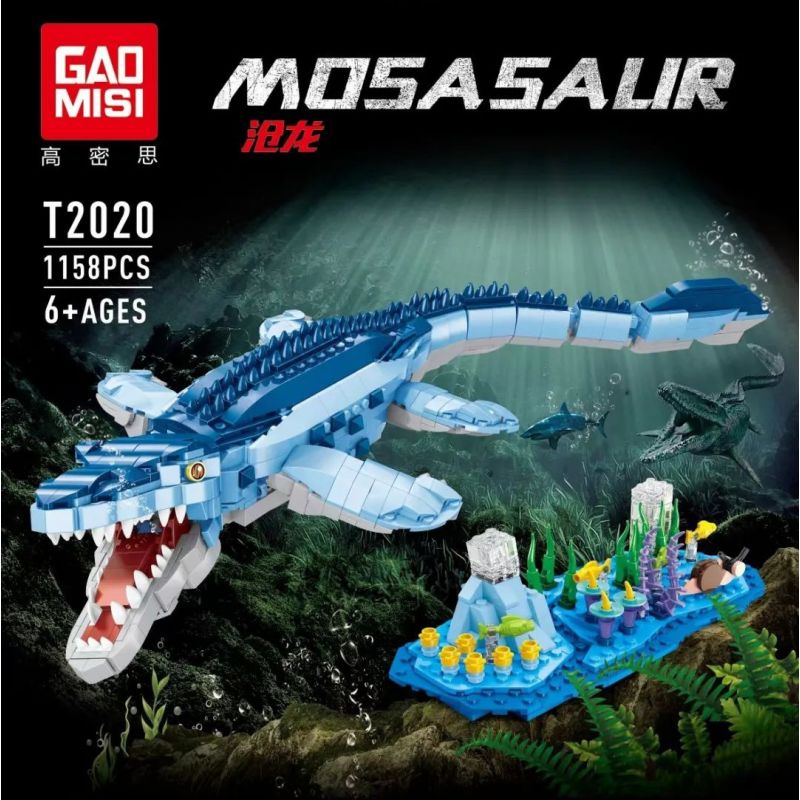 GAOMISI T2020 2020 non  THẾ GIỚI KHỦNG LONG MOSASAUR bộ đồ chơi xếp lắp ráp ghép mô hình 1158 khối