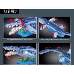 GAOMISI T2020 2020 non  THẾ GIỚI KHỦNG LONG MOSASAUR bộ đồ chơi xếp lắp ráp ghép mô hình 1158 khối