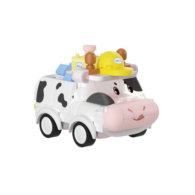 WEKKI 516035 516036 516037 516038 non  4 LOẠI XE Ô TÔ DỄ THƯƠNG ĐƯỢC GỬI ĐI CHIM BỒ CÂU CHUYỂN PHÁT NHANH NGƯỜI ĐƯA SỮA ANIU LỢN THÁM TỬ VÀ VOI XANH GẠCH bộ đồ chơi xếp lắp ráp ghép mô hình Q-CAR DISPATCH