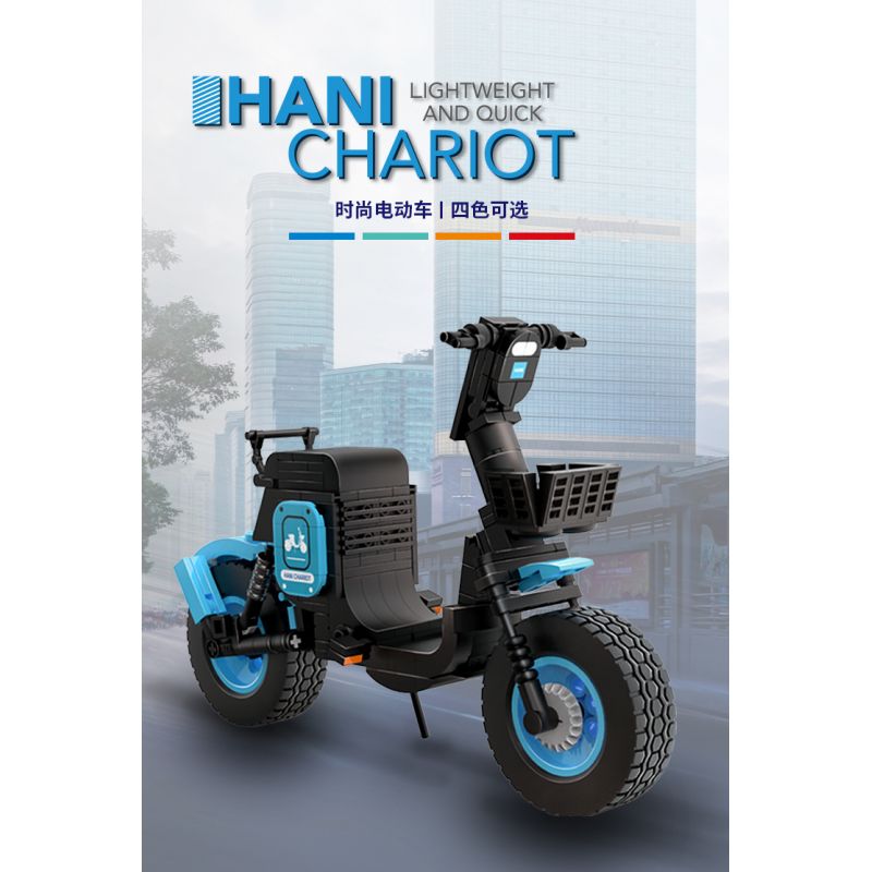 ZHEGAO 00331 non  XE NGỰA HANI MÀU XANH bộ đồ chơi xếp lắp ráp ghép mô hình LIGHTWEIGHT AND QUICK 247 khối