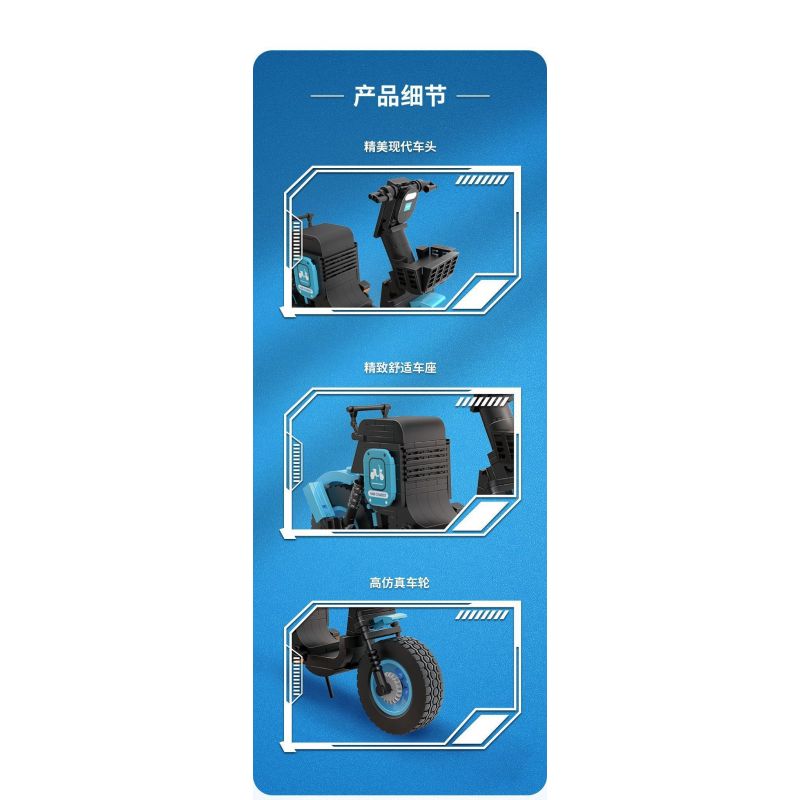 ZHEGAO 00331 non  XE NGỰA HANI MÀU XANH bộ đồ chơi xếp lắp ráp ghép mô hình LIGHTWEIGHT AND QUICK 247 khối