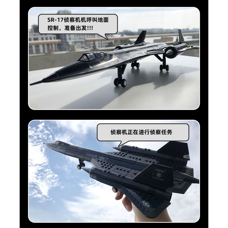 WANGE 4005 non  MÁY BAY TRINH SÁT BLACKBIRD SR-71 bộ đồ chơi xếp lắp ráp ghép mô hình Military Army Quân Sự Bộ Đội 183 khối