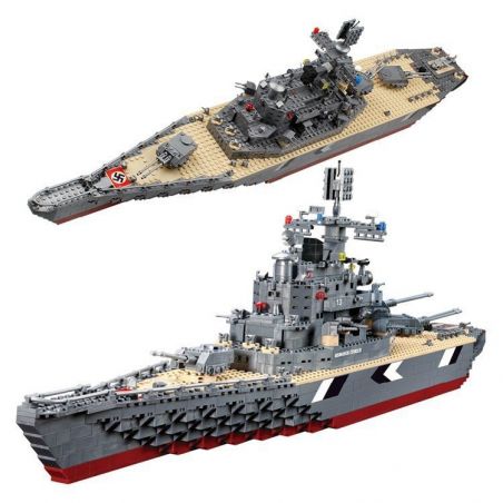 Kazi KY82012 82012 non  TÀU CHIẾN PHÁT XÍT ĐỨC BISMARCK bộ đồ chơi xếp lắp ráp ghép mô hình Century Military CENTURY MILITARY BISMARCK CRUISER Quân Đội Thế Kỷ 1297 khối
