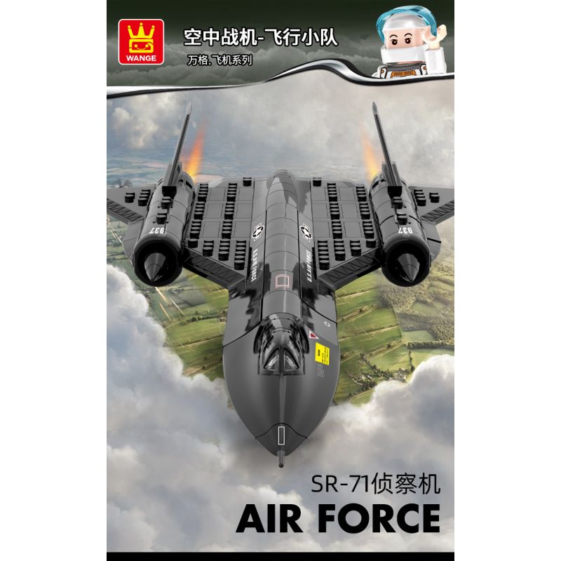WANGE 4005 non  MÁY BAY TRINH SÁT BLACKBIRD SR-71 bộ đồ chơi xếp lắp ráp ghép mô hình Military Army Quân Sự Bộ Đội 183 khối