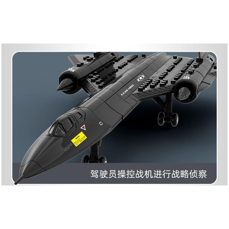 WANGE 4005 non  MÁY BAY TRINH SÁT BLACKBIRD SR-71 bộ đồ chơi xếp lắp ráp ghép mô hình Military Army Quân Sự Bộ Đội 183 khối