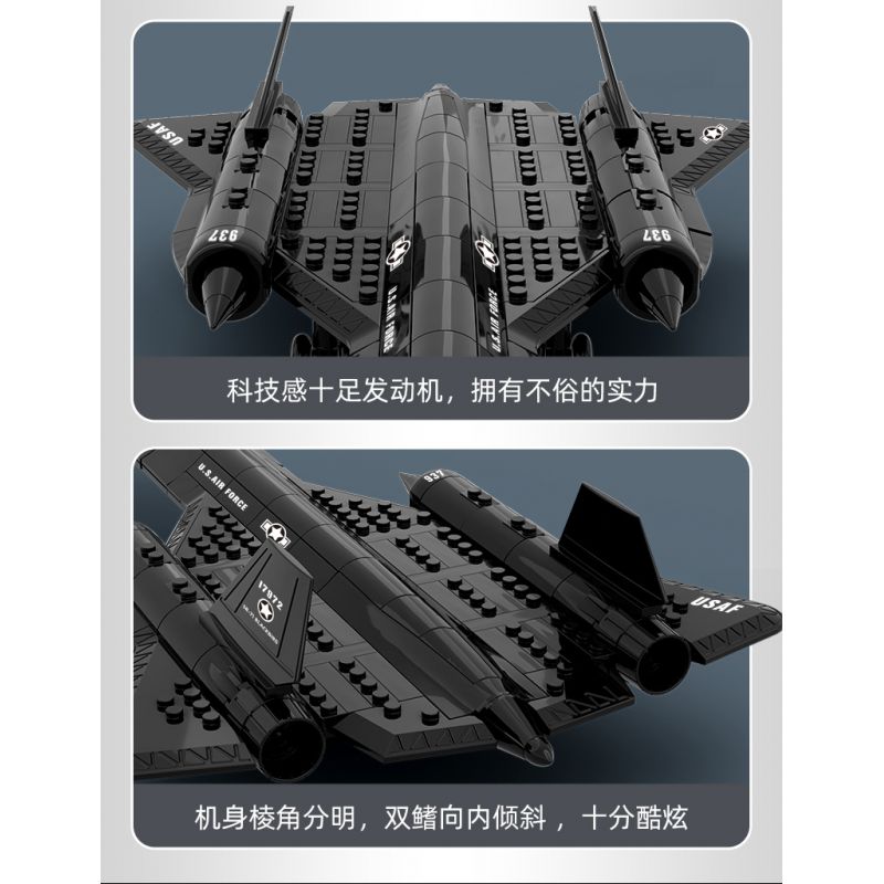 WANGE 4005 non  MÁY BAY TRINH SÁT BLACKBIRD SR-71 bộ đồ chơi xếp lắp ráp ghép mô hình Military Army Quân Sự Bộ Đội 183 khối