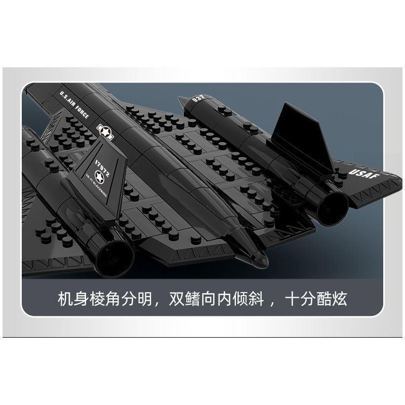 WANGE 4005 non  MÁY BAY TRINH SÁT BLACKBIRD SR-71 bộ đồ chơi xếp lắp ráp ghép mô hình Military Army Quân Sự Bộ Đội 183 khối