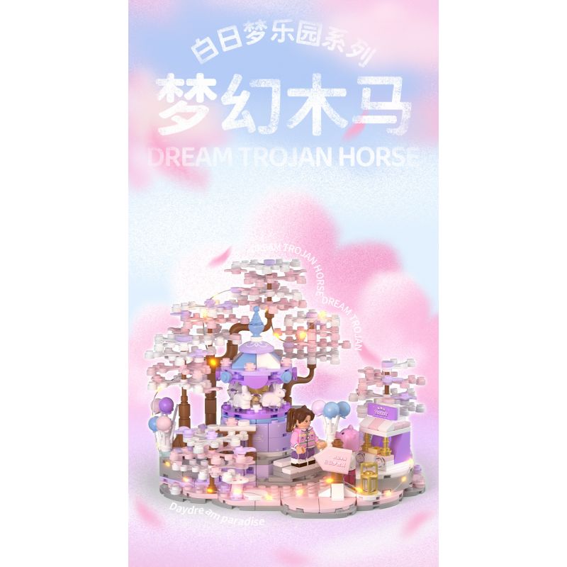 WEKKI 516801 non  CON NGỰA TƯỞNG TƯỢNG bộ đồ chơi xếp lắp ráp ghép mô hình 421 khối