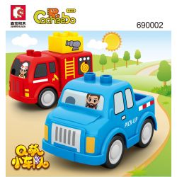 SEMBO 690002 non  XE CỨU HỎA BÁN TẢI ĐẦU KÉO KHAKIBO KIDS bộ đồ chơi xếp lắp ráp ghép mô hình CACHEEBO