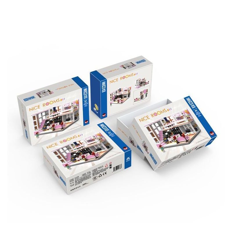 ZHEGAO 00338 non  NGÔI NHÀ ĐẸP bộ đồ chơi xếp lắp ráp ghép mô hình Creator NICE ROOMS Sáng Tạo 1220 khối