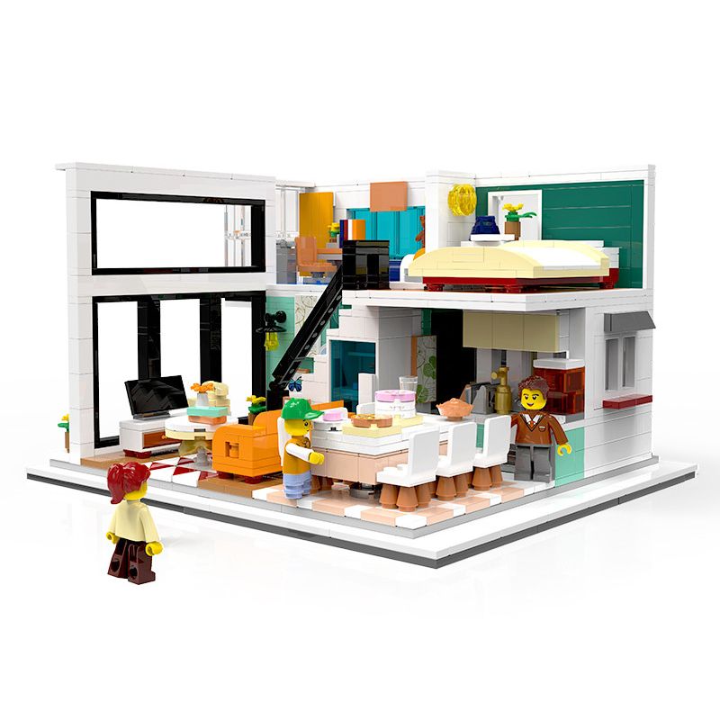 ZHEGAO 00337 non Lego NGÔI NHÀ THỜI TRANG bộ đồ chơi xếp lắp ráp ghép mô hình Creator MODERN ROOMS Sáng Tạo 1167 khối